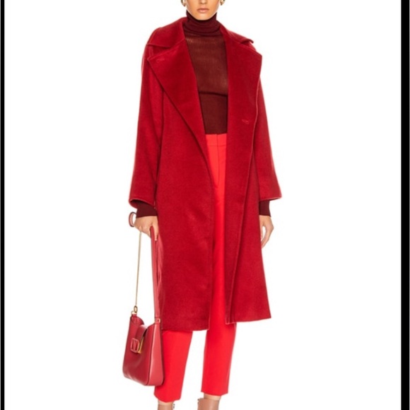 Max Mara red camel hair manuela icon classic wrap coat - Picture 4 of 11